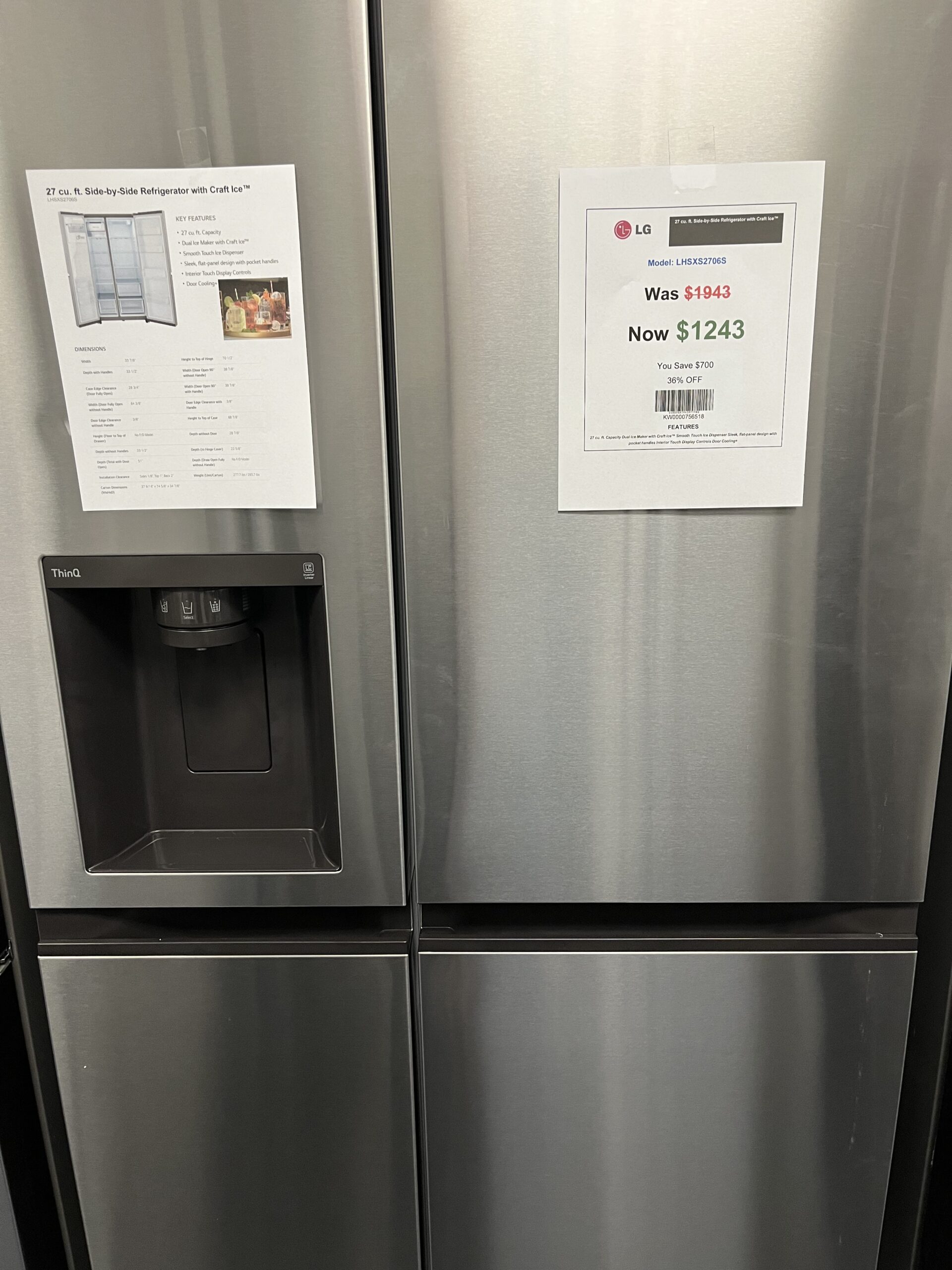 27 cu. ft. Side-by-Side Refrigerator with Craft Ice™ – Appliances 4 Less  Little Rock AR
