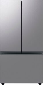 Samsung - BESPOKE 30 cu. ft. 3-Door French Door Smart Refrigerator with Beverage Center - Stainless Steel
