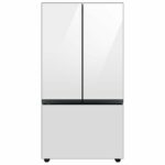 Samsung 24-cu ft Counter-depth Smart French Door Refrigerator with Dual Ice Maker (White Glass- All Panels)