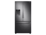 27 cu. ft. Large Capacity 3-Door French Door Refrigerator with External Water & Ice Dispenser in Black Stainless Steel